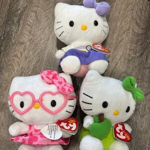 Hello Kitty Ty Beanie Baby Plush Bundle